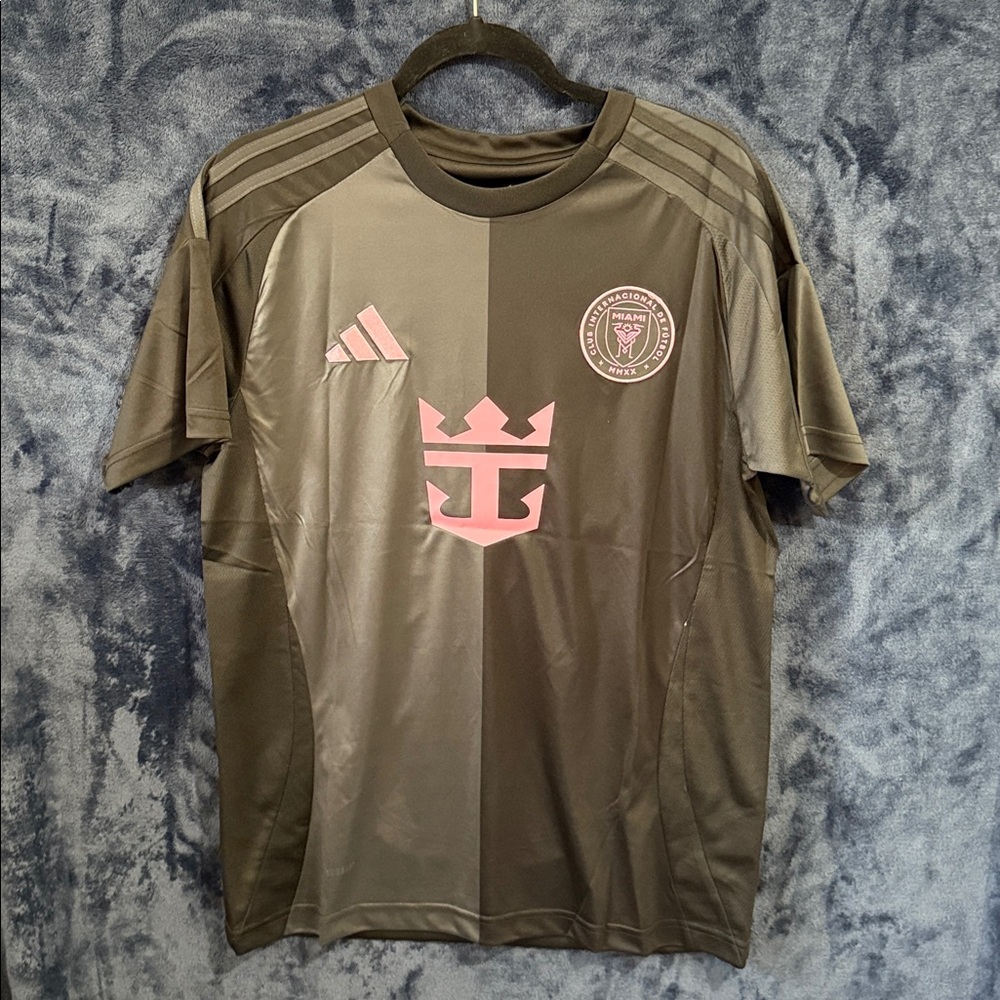 Inter Miami  CF Away Mens’s Black Soccer Jersey with Pink Accents #Messi 10 #NWT